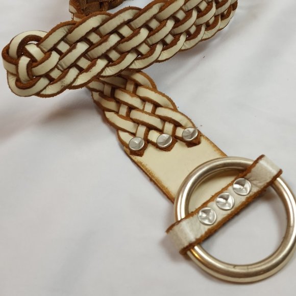 Vintage Lucky Brand Braided Weave Distressed Belt Size 26 - Picture 2 of 15